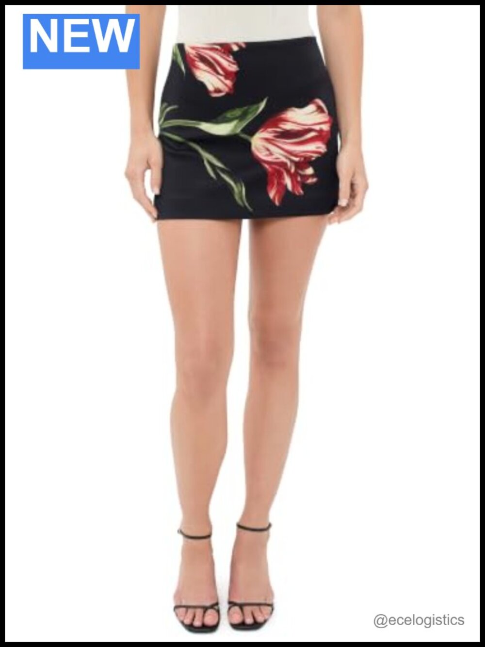 alice + olivia Rubi Floral Print Satin Twill Mini Skirt Size? Zip Back